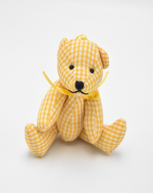 Vintage Artist Teddy Bear Jointed Yellow and White