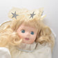 Vintage Porcelain Doll Christmas Fairy Blonde Hair and Blue Eyes