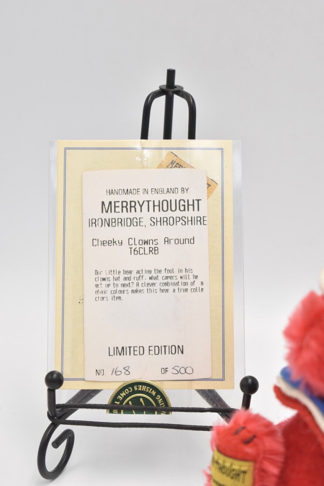 Merrythought Cheeky Clowns Around Teddy Bear Limited Edition Retired Tagged