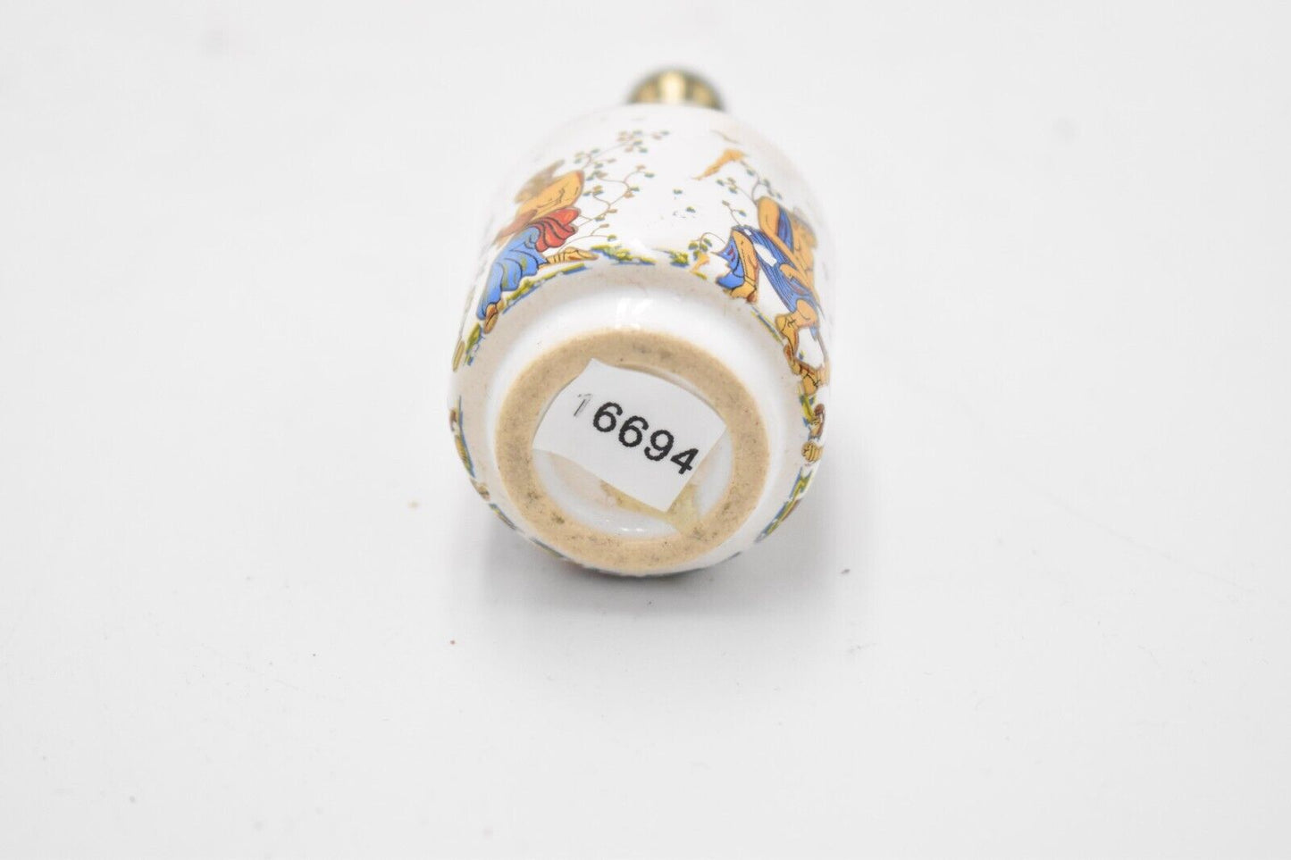 Vintage Hand Painted Enamel Decorative Perfume Bottle Greek Mythology White