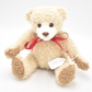 Hermann Cream and Brown Mohair Teddy Bear with Red Bow