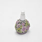 Vintage Glass Perfume Bottle with Enamel Floral Design