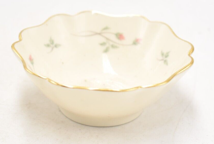 Vintage Lenox Rose Manor Jewellery Dish 24ct Gold Trim Trinket Dish