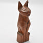 Vintage Hand Carved Wooden Cat Figurine Statue Ornament