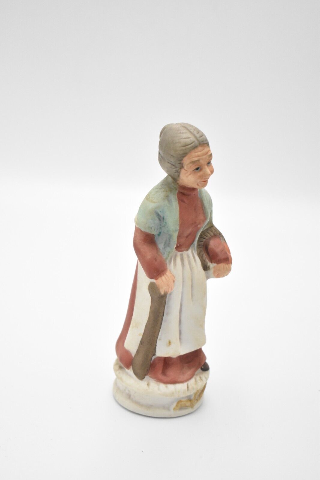 Vintage Old Lady Figurine Statue Ornament Ceramic