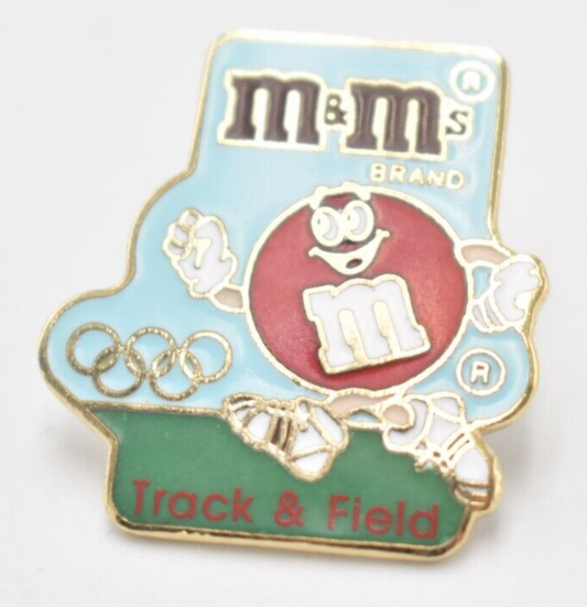 M&M's Olympic Track & Field Red Character Pin Badge