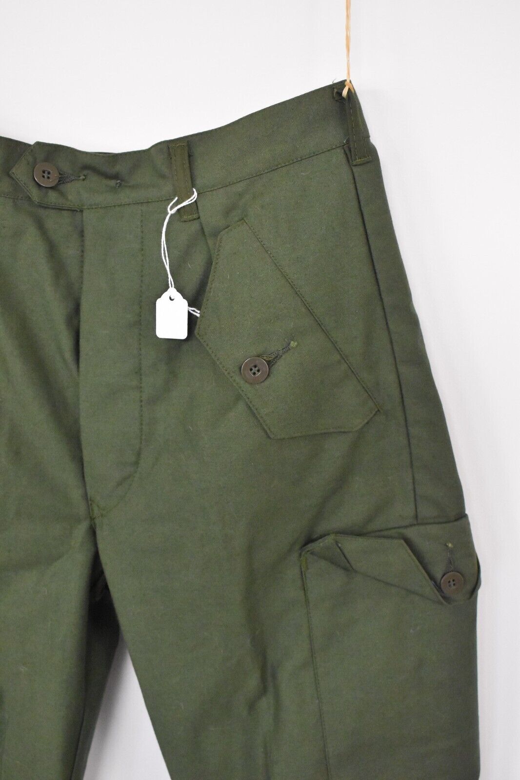 Vintage Swedish Army Olive Green Combat Trousers – Dated 1976, W30" L32"