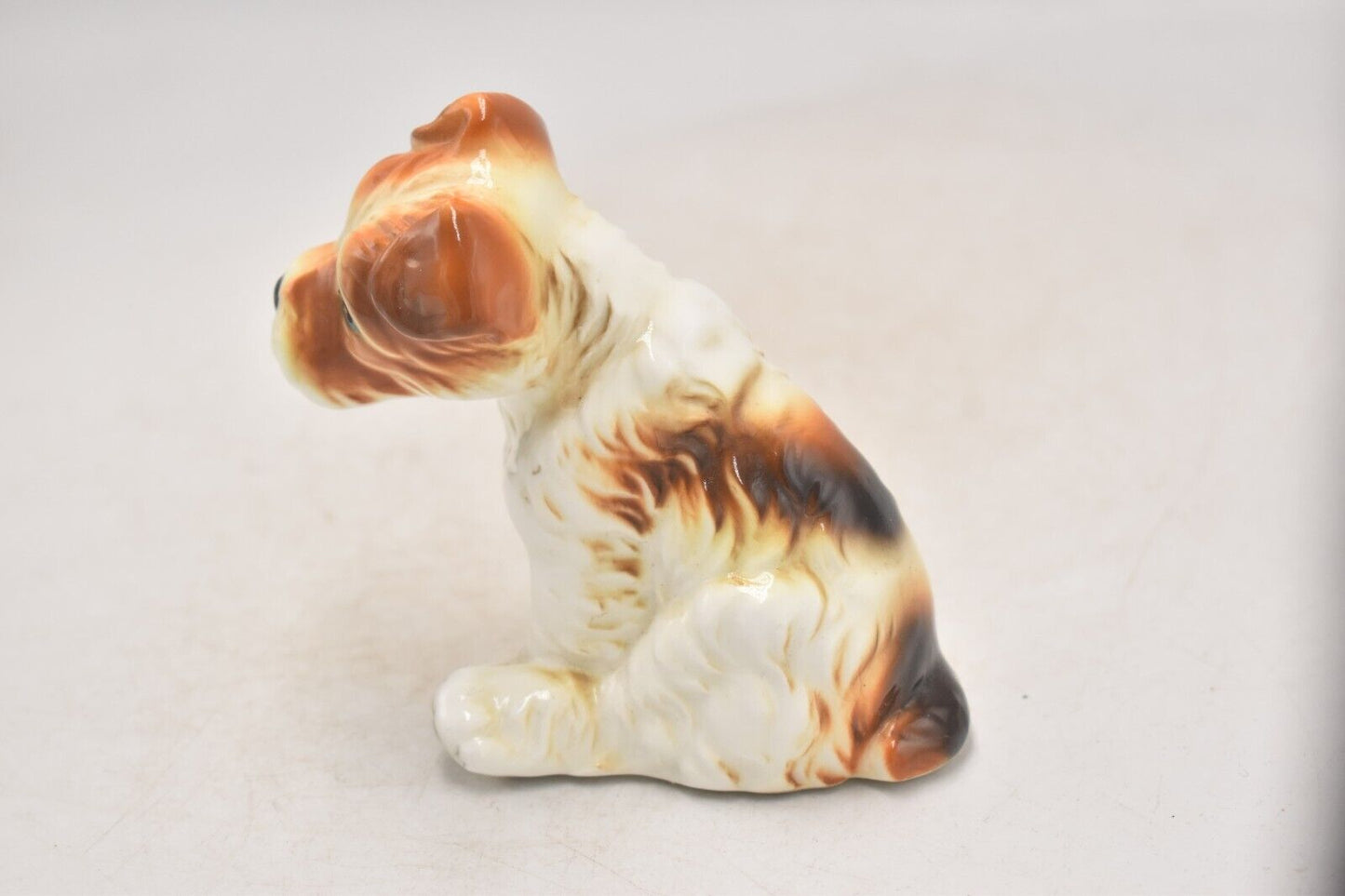 Vintage Terrier Dog with Blue Eyes Figurine Statue Ornament Ceramic