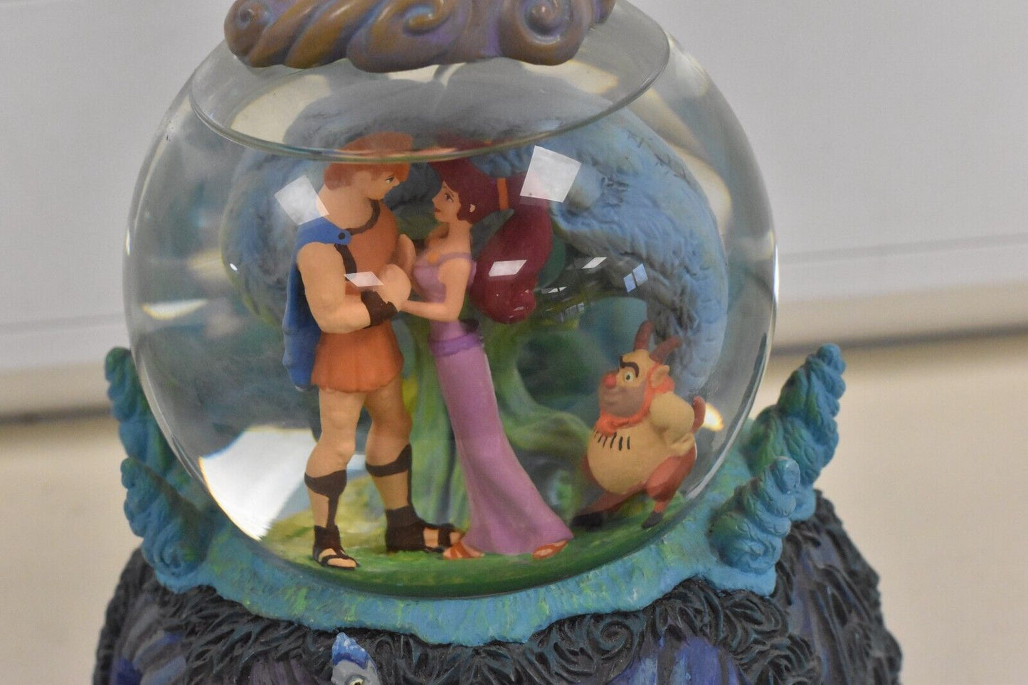 Disney Hercules Megara & Hades Musical Snow Globe – "I Won’t Say" Rotating Base