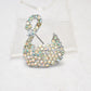 Vintage Swan Rhinestone Diamante Brooch – Ladies Costume Jewellery