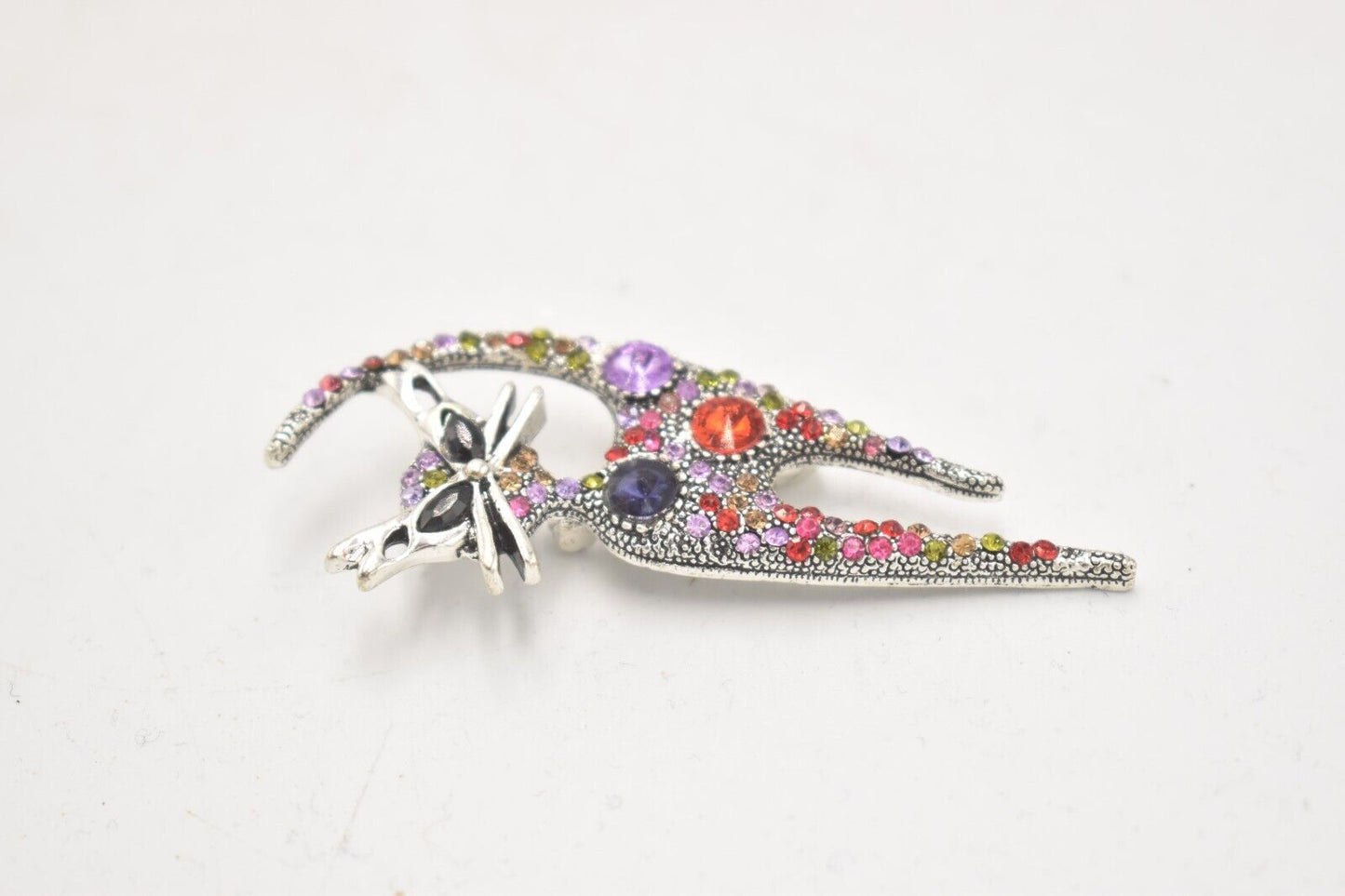 Vintage Cat Rhinestone Multi Colour Brooch Ladies Brooch Women's Brooch