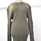 British Army Olive Green Wool Jumper Pullover Thermal Jersey - Size 100cm, Grade