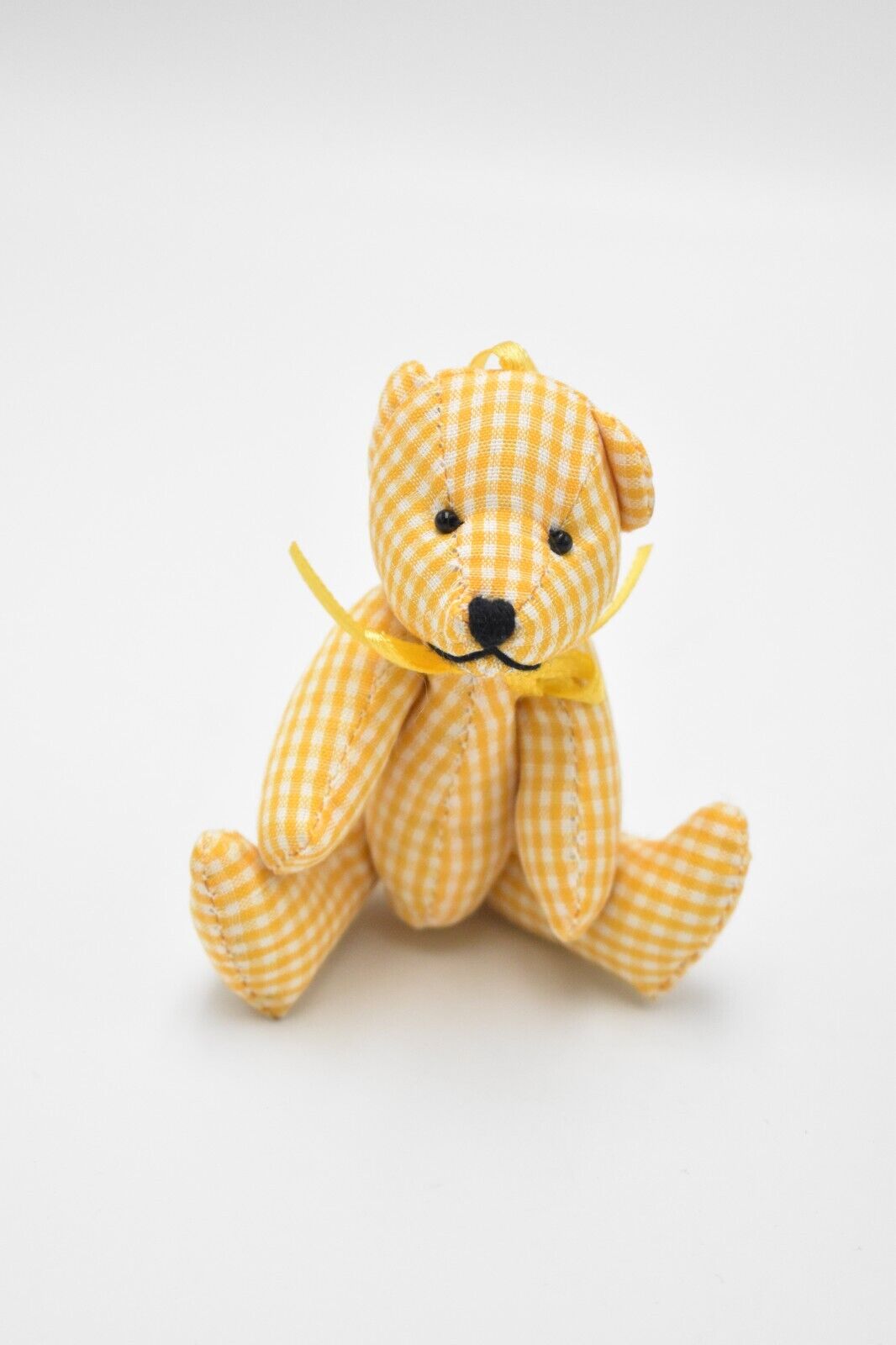 Vintage Artist Teddy Bear Jointed Yellow and White