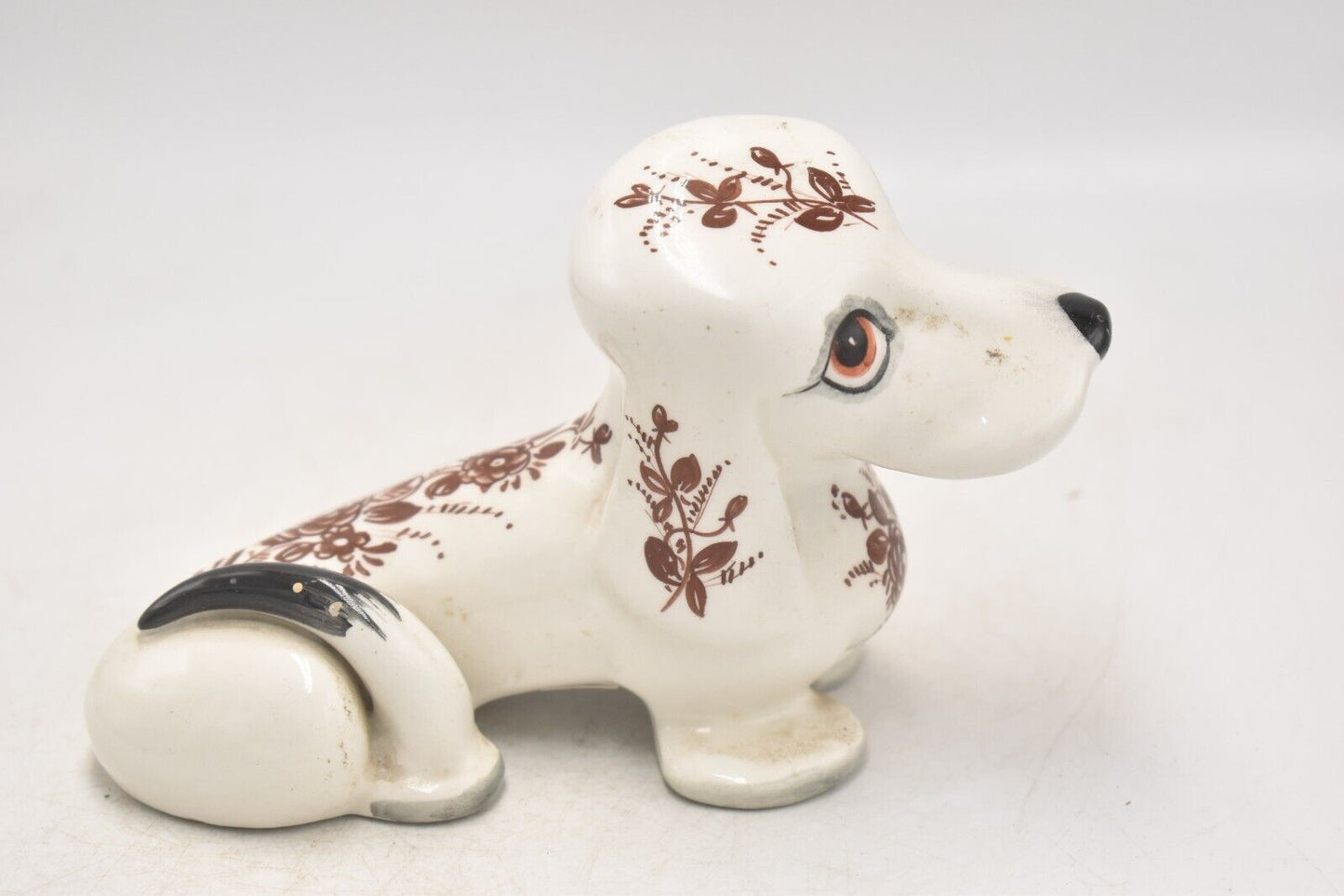 Vintage Italian Pottery Dachshund Dog Figurine 1950s Handcrafted Ornament