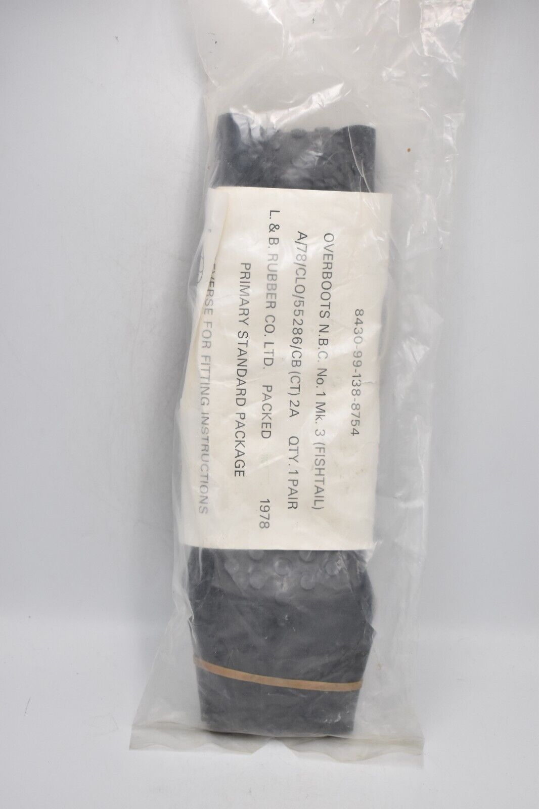 British Army NBC Overboots MK 3 Fishtail – Sealed, Unused, Dated 1982