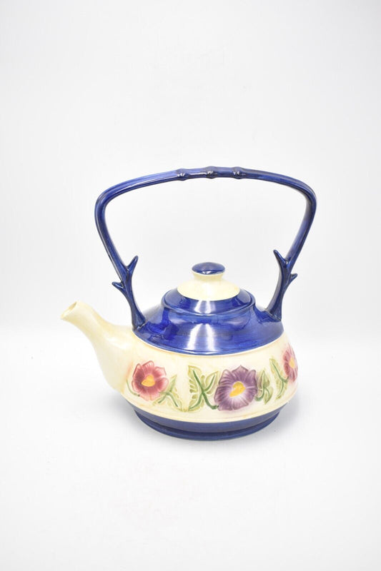 Vintage Ceramic Coffee Pot Teapot Hand Painted Floral