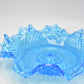 Vintage Sowerby Bright Blue Art Glass Fluted Plate Bowl