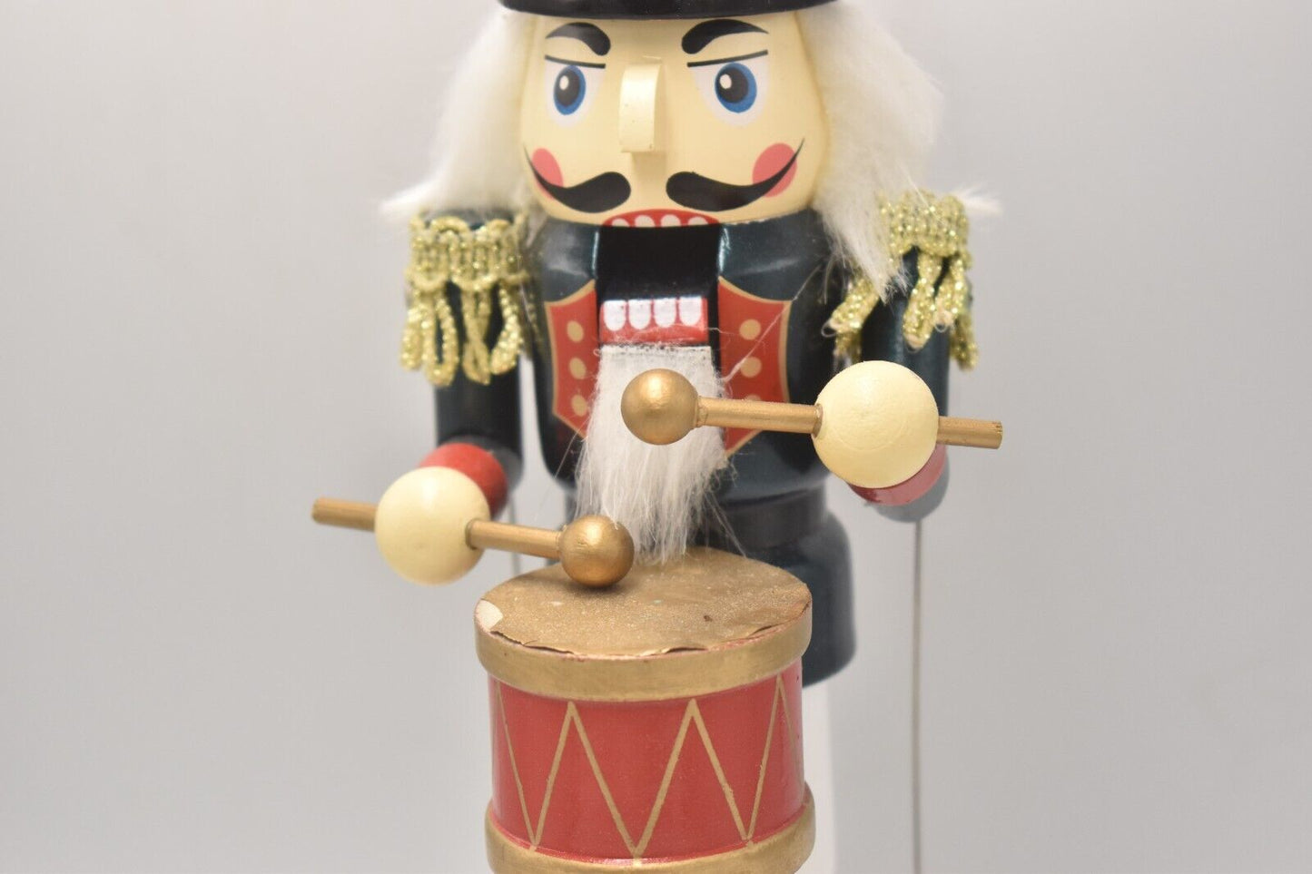 Christmas Nutcracker with Drums Wooden Christmas Decoration Musical