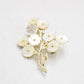 Vintage 1940s Mother of Pearl & Enamel Floral Brooch – Ladies Costume Jewellery