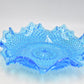 Vintage Sowerby Bright Blue Art Glass Fluted Plate Bowl