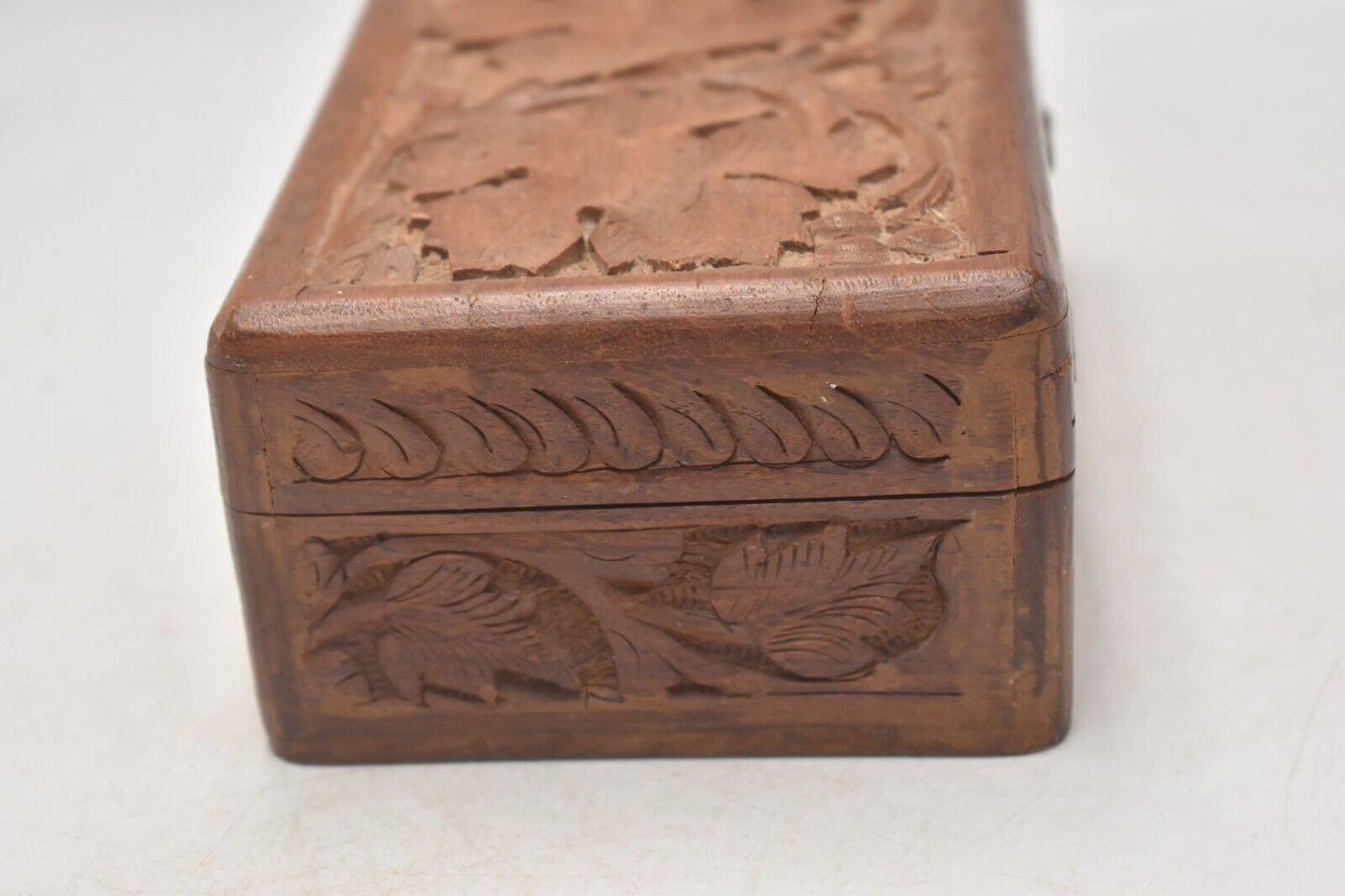 Vintage Wooden Decorative Storage Box, Trinket Box Hand Carved