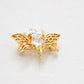 Vintage Cubic Zirconia Gold Tone Bee Brooch – Ladies Costume Jewellery