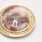 Vintage Agate Oval Stone Brooch, Costume Jewellery Ladies Womens