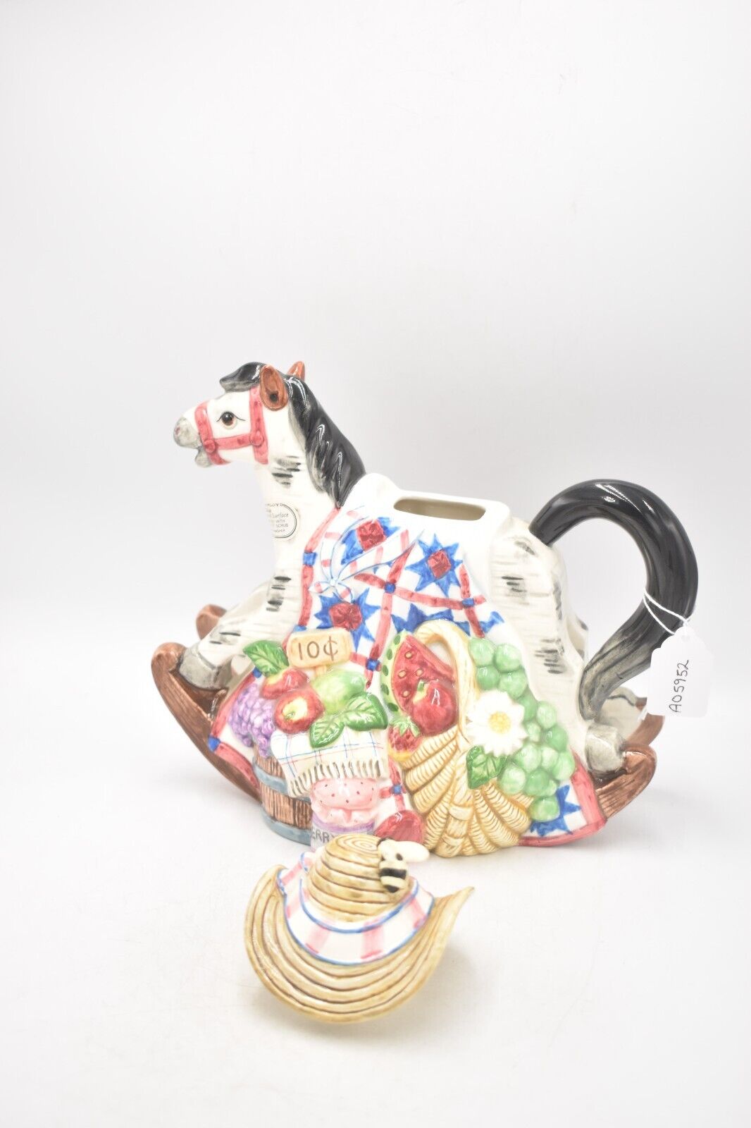 Vintage Fitz & Floyd Omnibus Countryside Rocking Horse Teapot Decorative