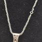 Vintage Surati Sterling Silver 925 Necklace with Amber Stone in Silver Setting