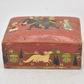 Vintage Handmade Wooden Box with Elephant Scene Storage Box/ Trinket Box