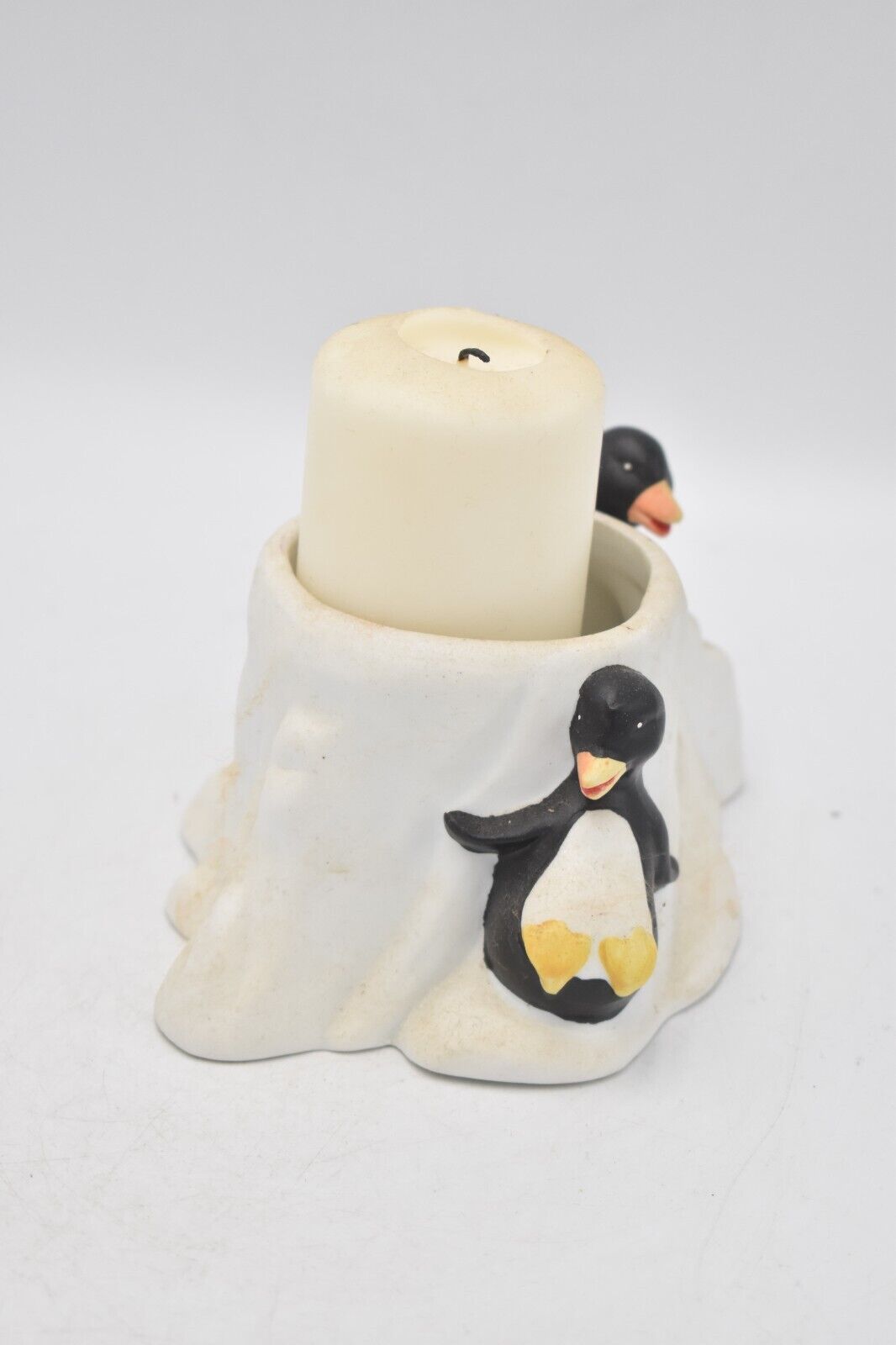 Vintage Penguin Candle Holder Ceramic Decorative