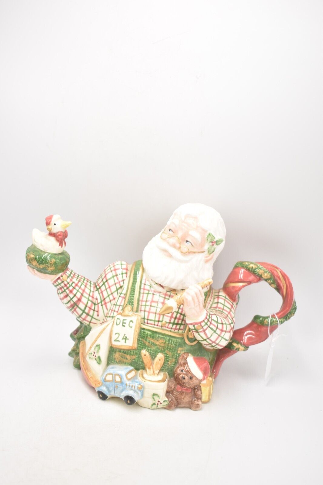 Vintage Fitz & Floyd Omnibus Santa's Toy Factory Teapot Decorative