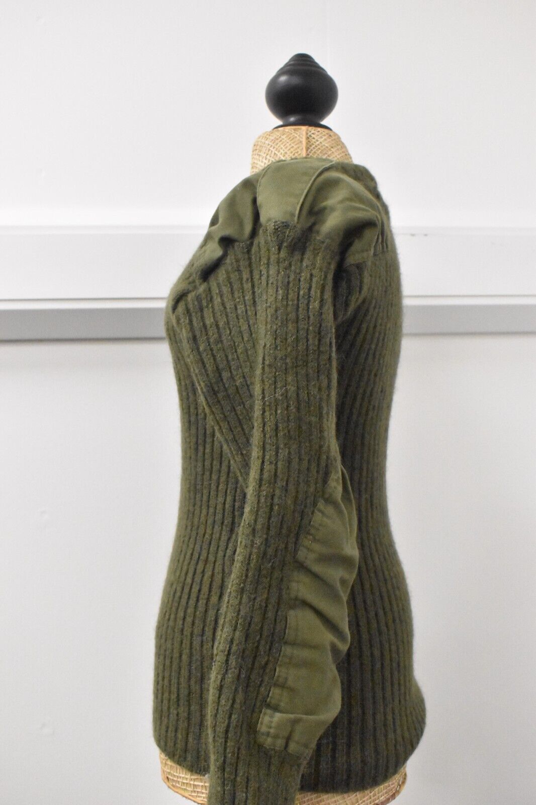 British Army Olive Green Wool Jumper Pullover Thermal Jersey Size 36"