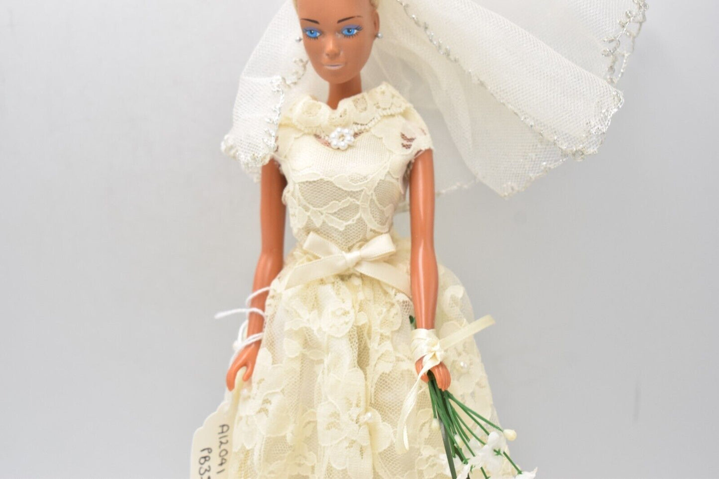 Vintage 1977 Mega Gold Barbie Clone Doll in Stunning Wedding Dress