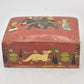 Vintage Handmade Wooden Box with Elephant Scene Storage Box/ Trinket Box