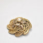 Vintage 1970s Gold Tone Faux Pearl Floral Filigree Brooch Pin