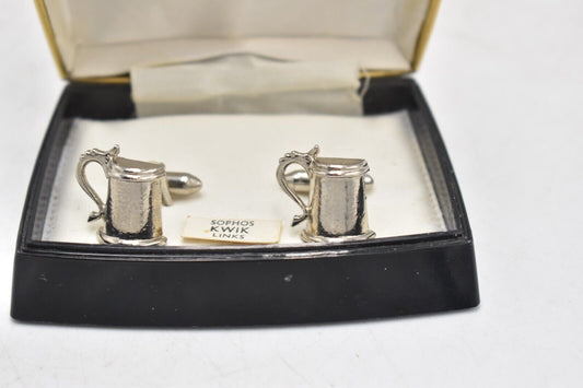 Vintage Mid Century Sophos Kwik Beer Tankard Men's Cuff Links