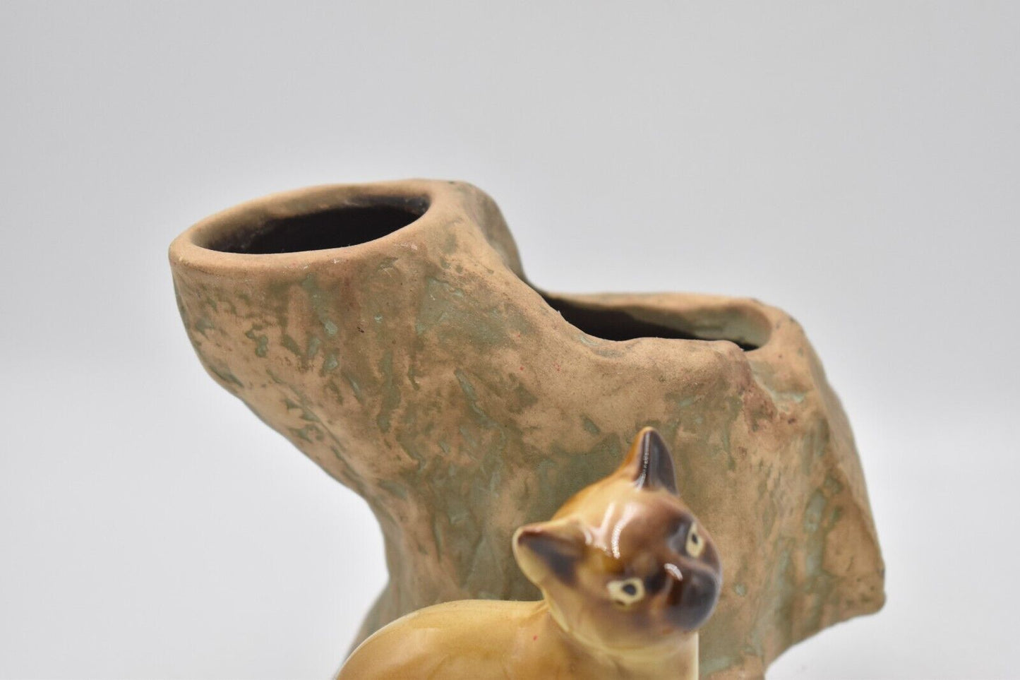 Vintage Siamese Cat Vase Ceramic