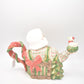 Vintage Fitz & Floyd Omnibus Santa's Toy Factory Teapot Decorative