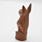 Vintage Hand Carved Wooden Cat Figurine Statue Ornament