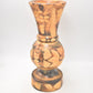 Vintage Wooden Trumpet Vase 25cm Hand Carved Decorative