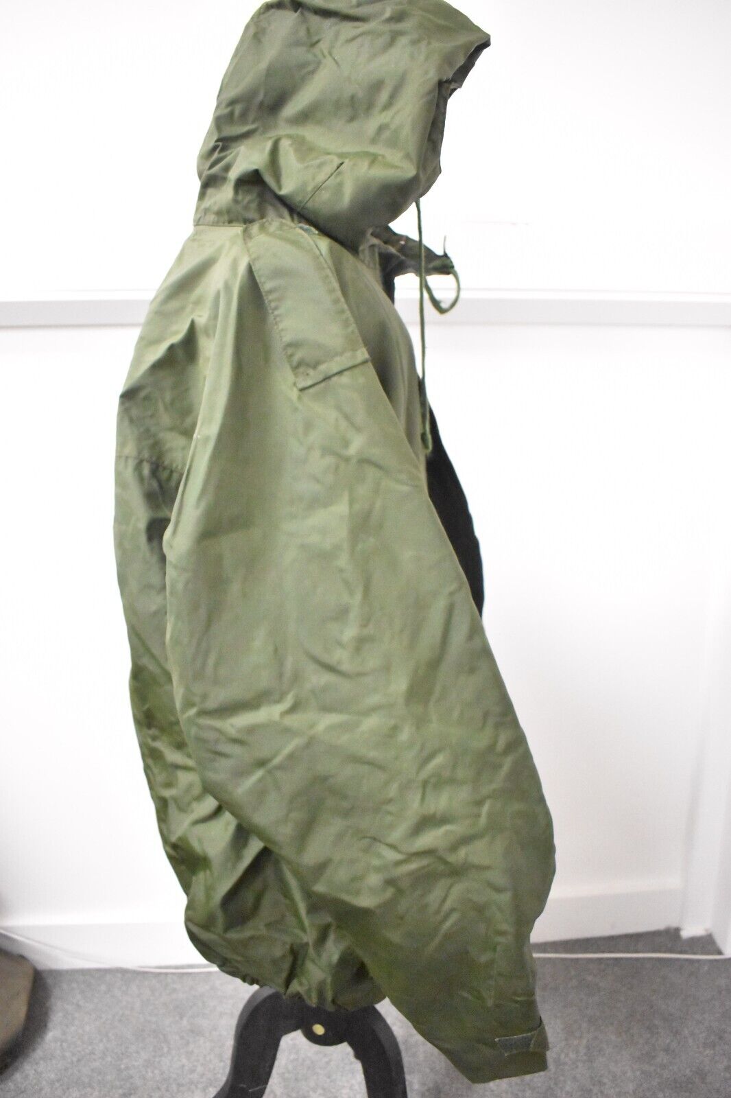 Vintage 1970s Army RAF Olive Green Foul Weather Waterproof Jacket Chest 46"