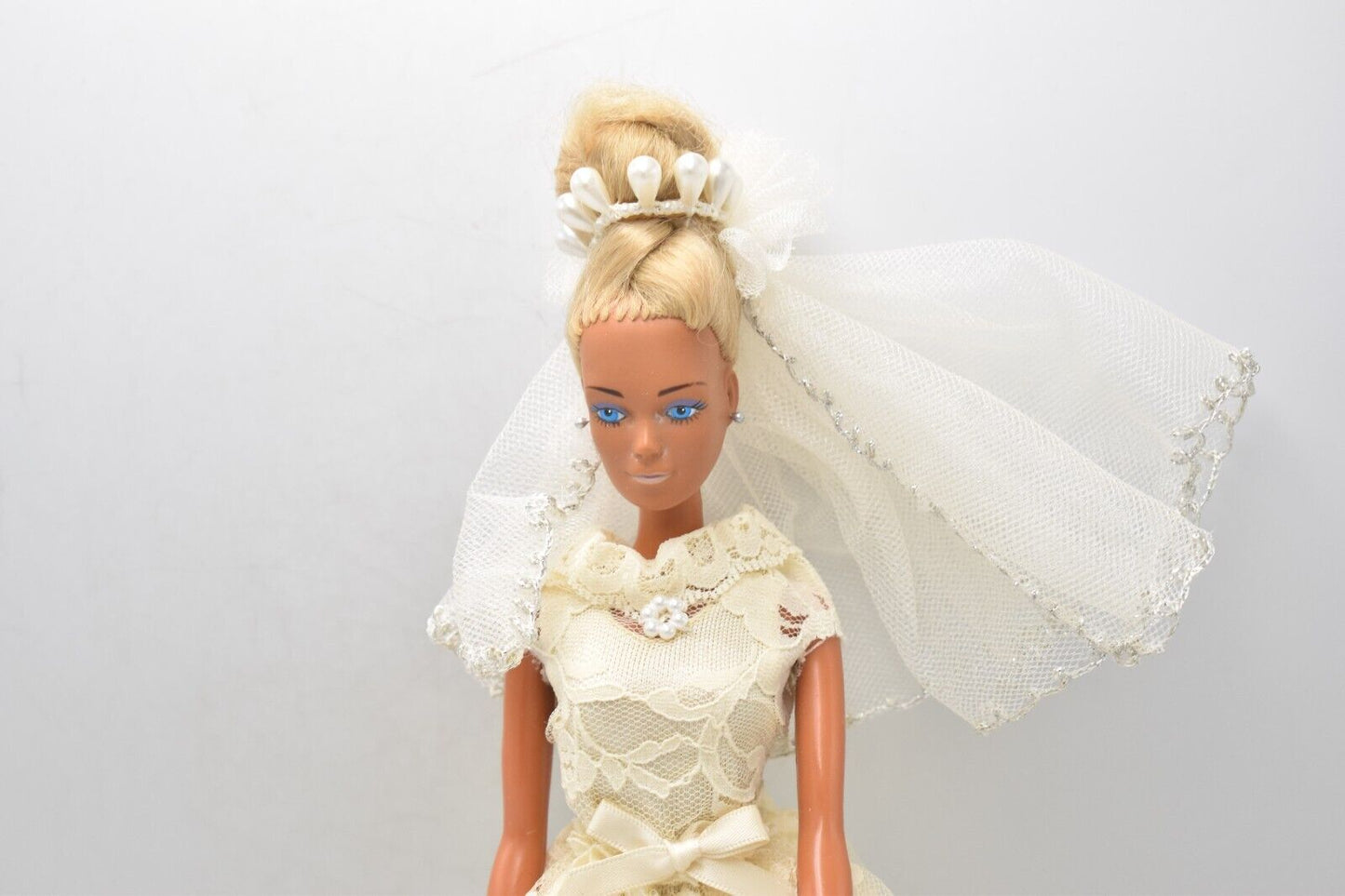 Vintage 1977 Mega Gold Barbie Clone Doll in Stunning Wedding Dress