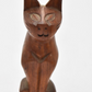 Vintage Hand Carved Wooden Cat Figurine Statue Ornament