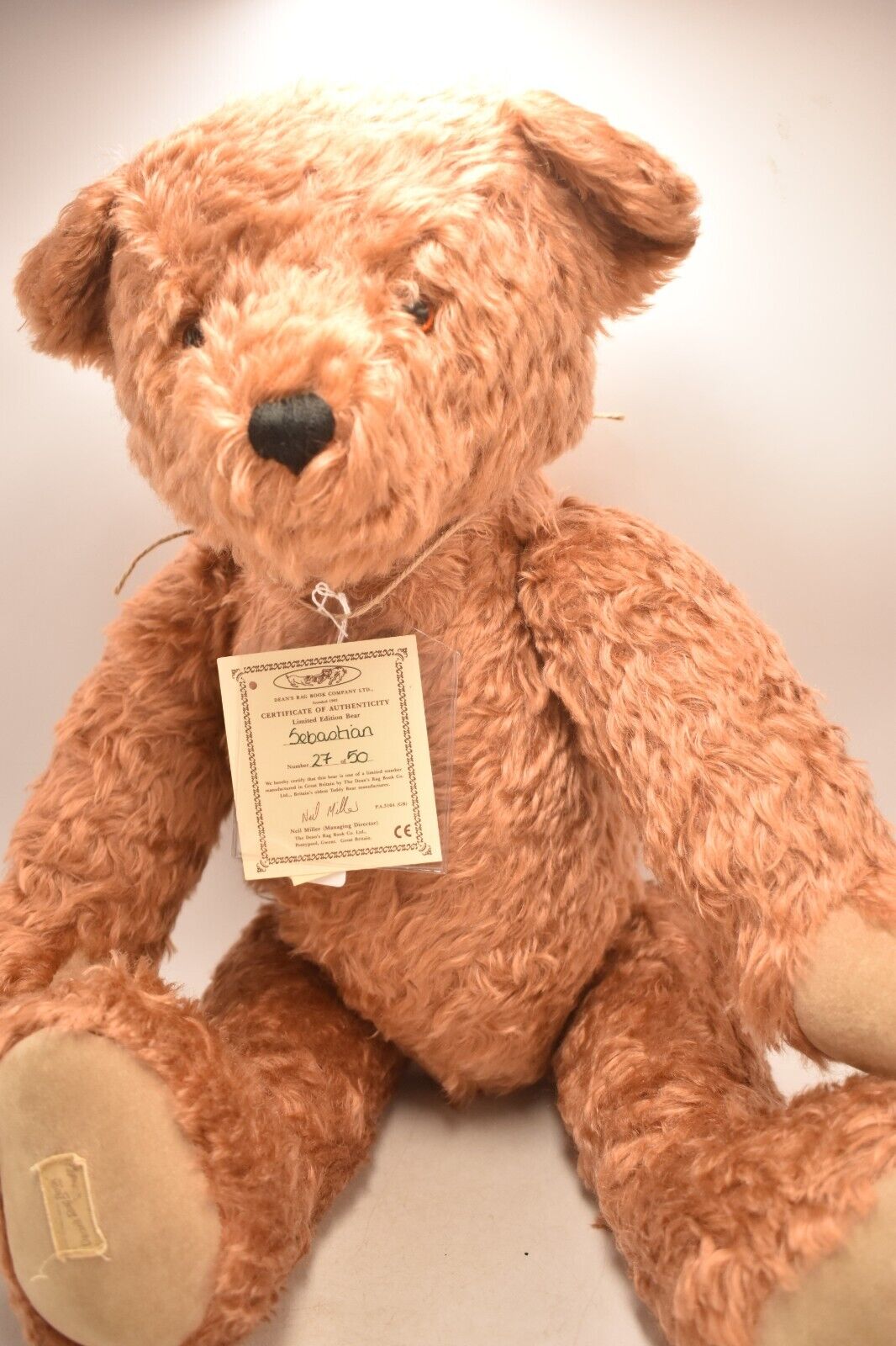 Deans Rag Book Co Sebastian Teddy Bear – Limited Edition – Retired – Tagged