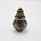 Vintage Painted Enamel Decorative Perfume Bottle Greek Mythology Black