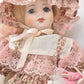 Vintage Porcelain Doll and Baby Doll Blonde Hair, Blue Eyes and Pink Dress