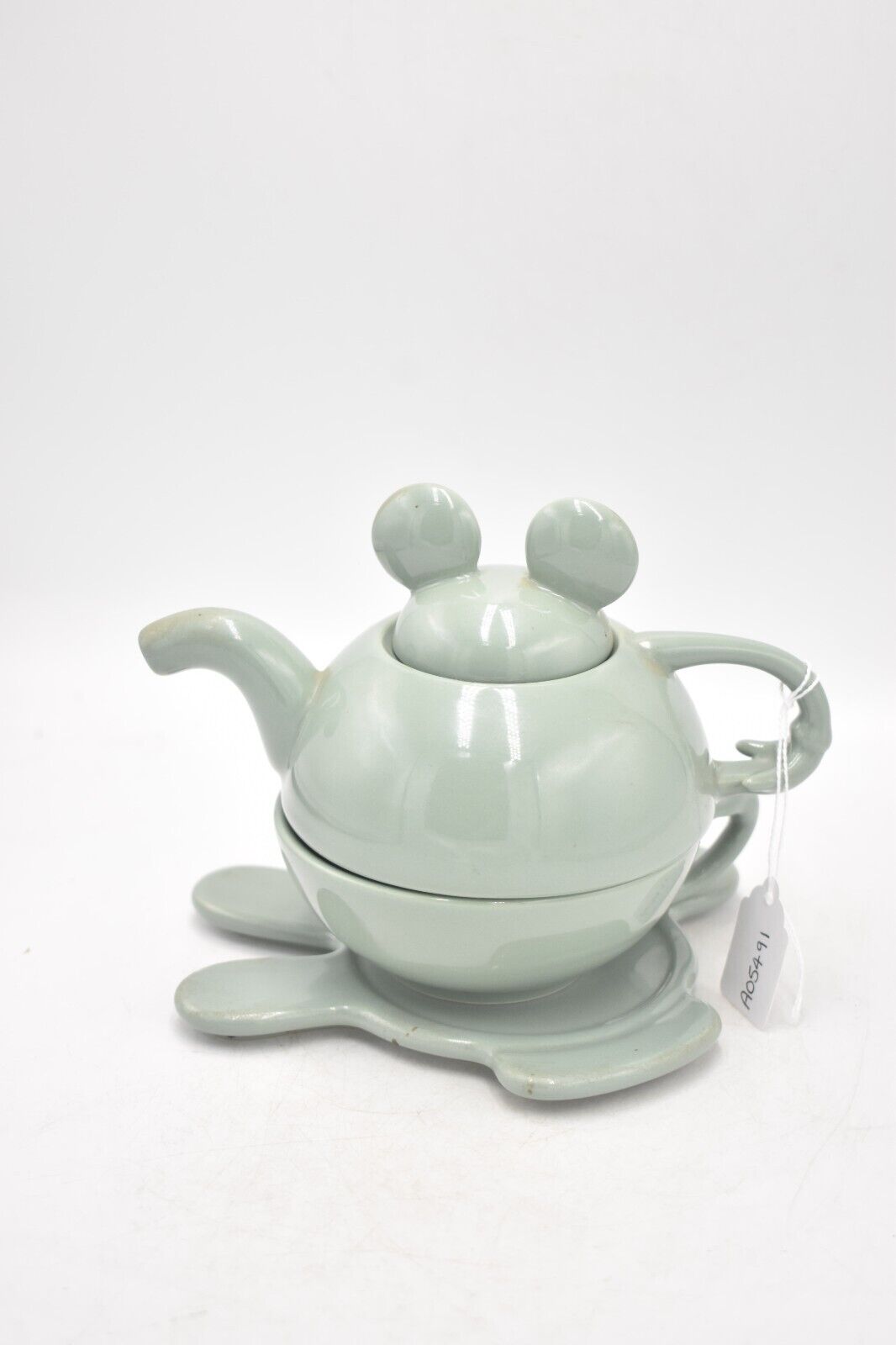 Vintage Disney Mickey Mouse Tea for One Teapot & Cup Green