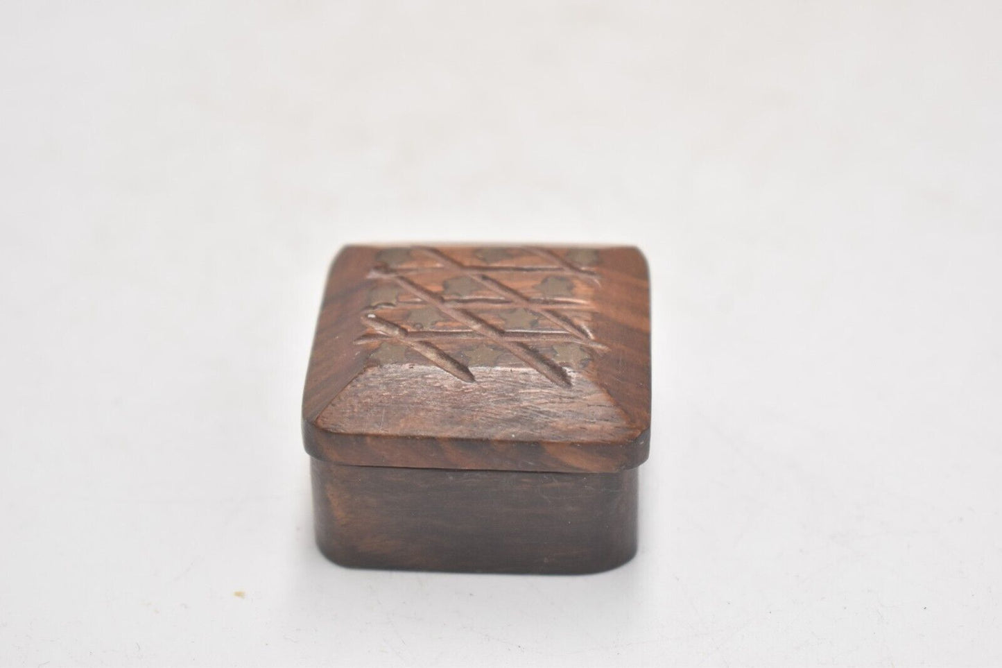 Vintage Hand Carved Wooden Trinket Box, Storage Box, Pull Box