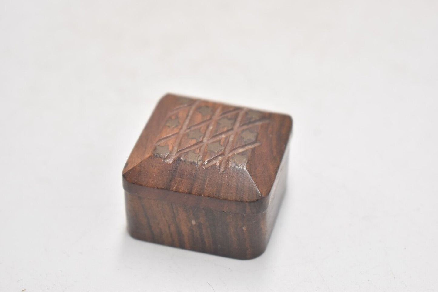 Vintage Hand Carved Wooden Trinket Box, Storage Box, Pull Box